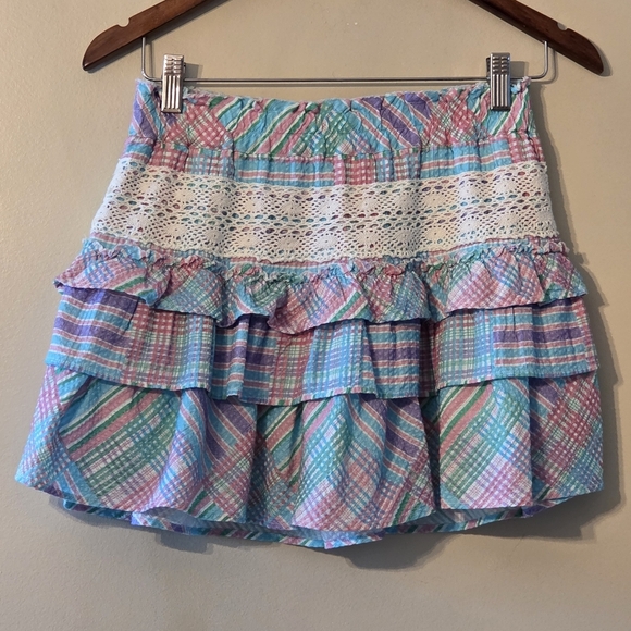 Loveshackfancy Women's Corbett Mini Skirt in Candyland Multicolor Size XS - Picture 3 of 9